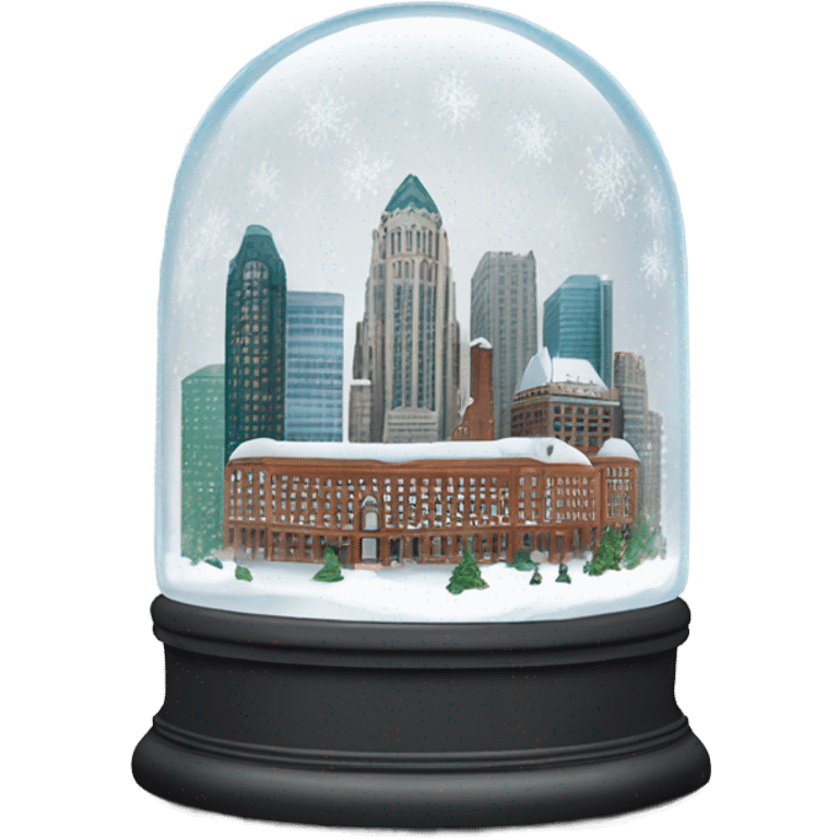 Detroit city skyline snow globe emoji