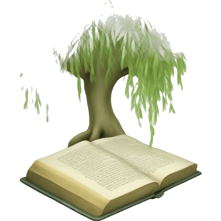 Light Sage green holy Bible with willow tree  emoji