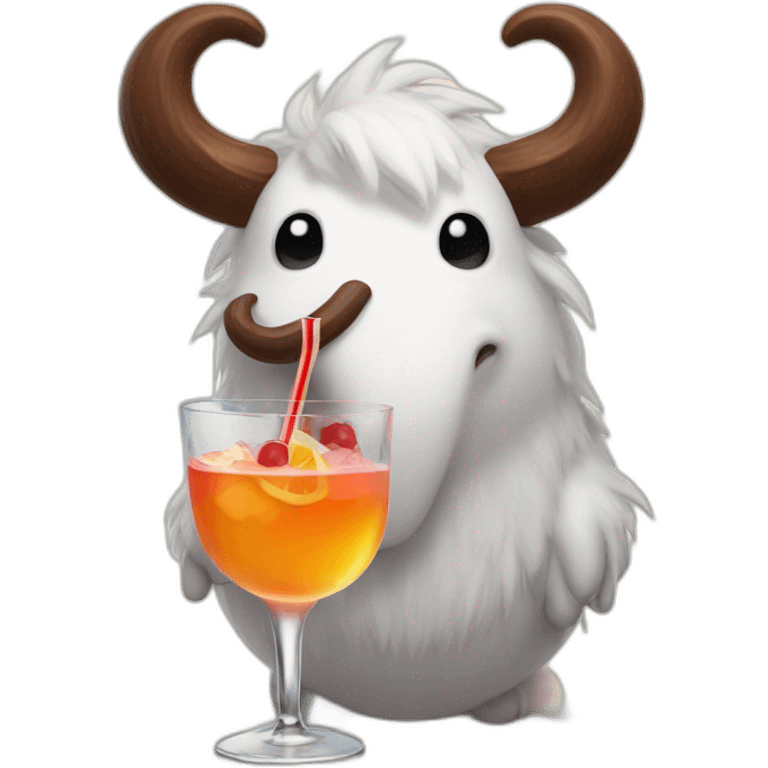 Poro drinking cocktail emoji