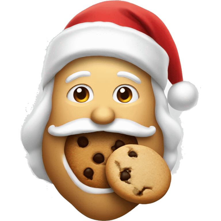 santa eating a cookie emoji