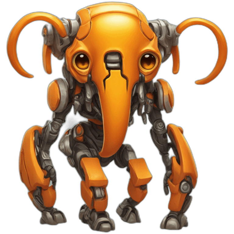 Little completely orange feminine mammouth cyborg emoji