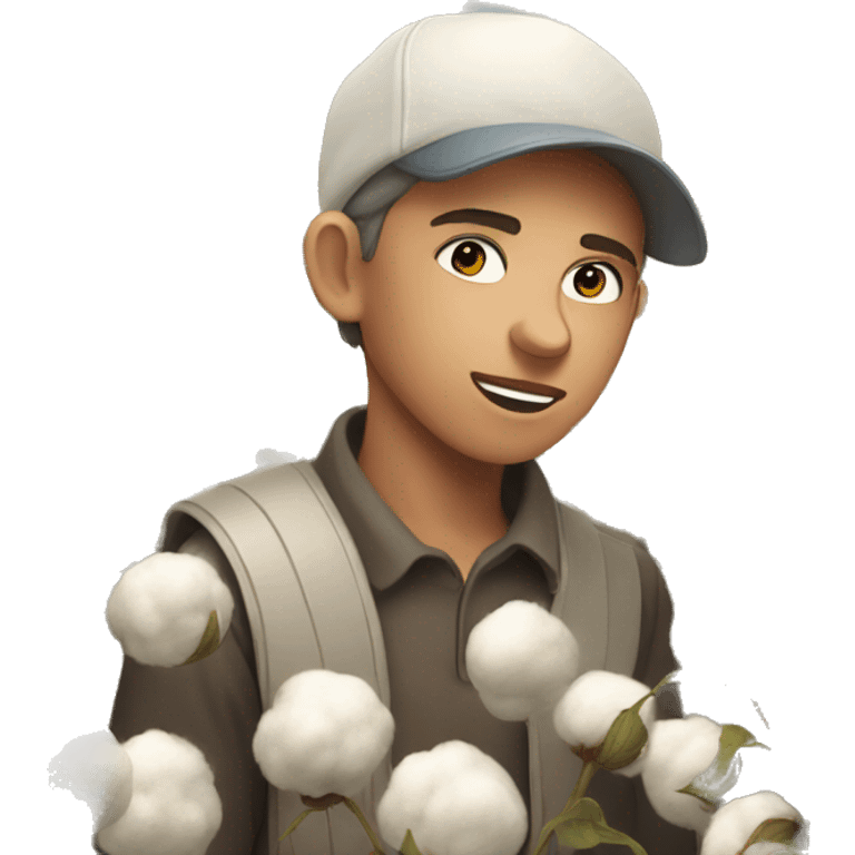 Boy in cotton field  emoji