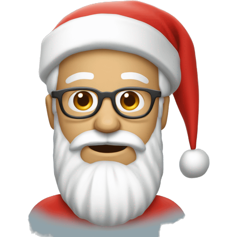 père Noël avec cadeau est costume rouge et barbe blanche emoji