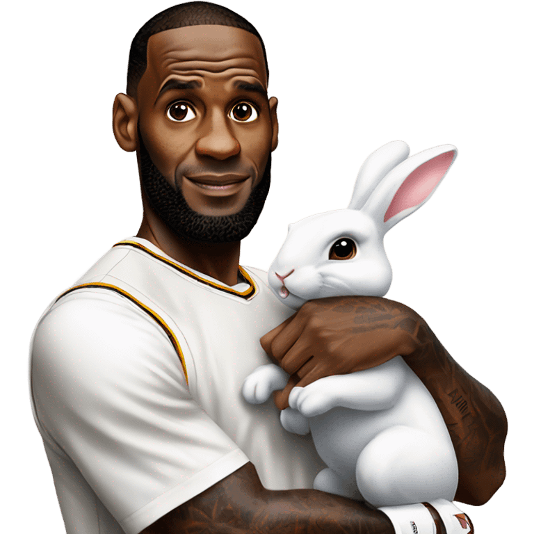 lebron james with a bunny emoji