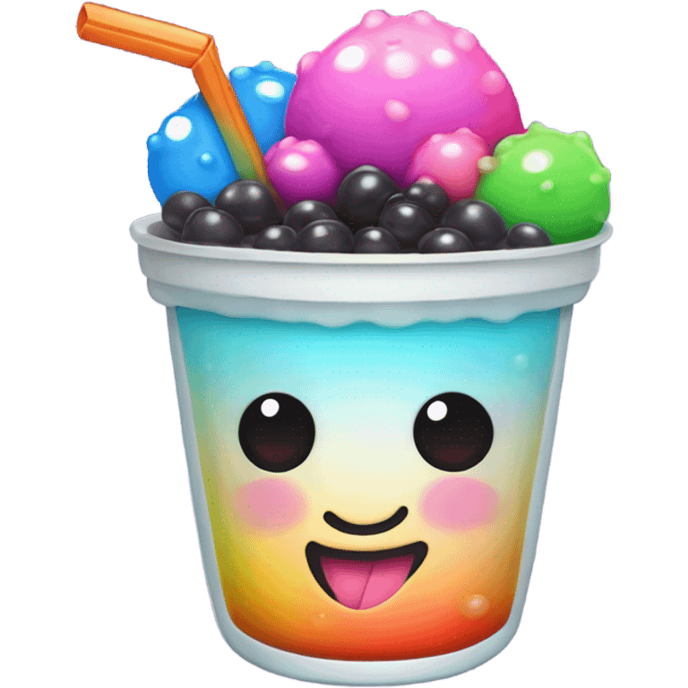 rainbow kawaii boba emoji