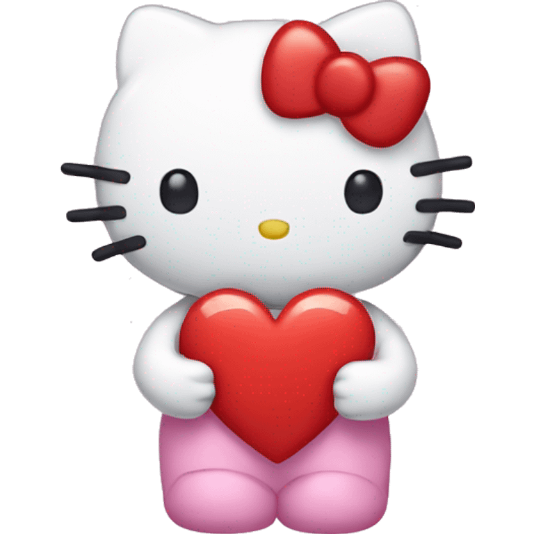 hello kitty with a heart emoji