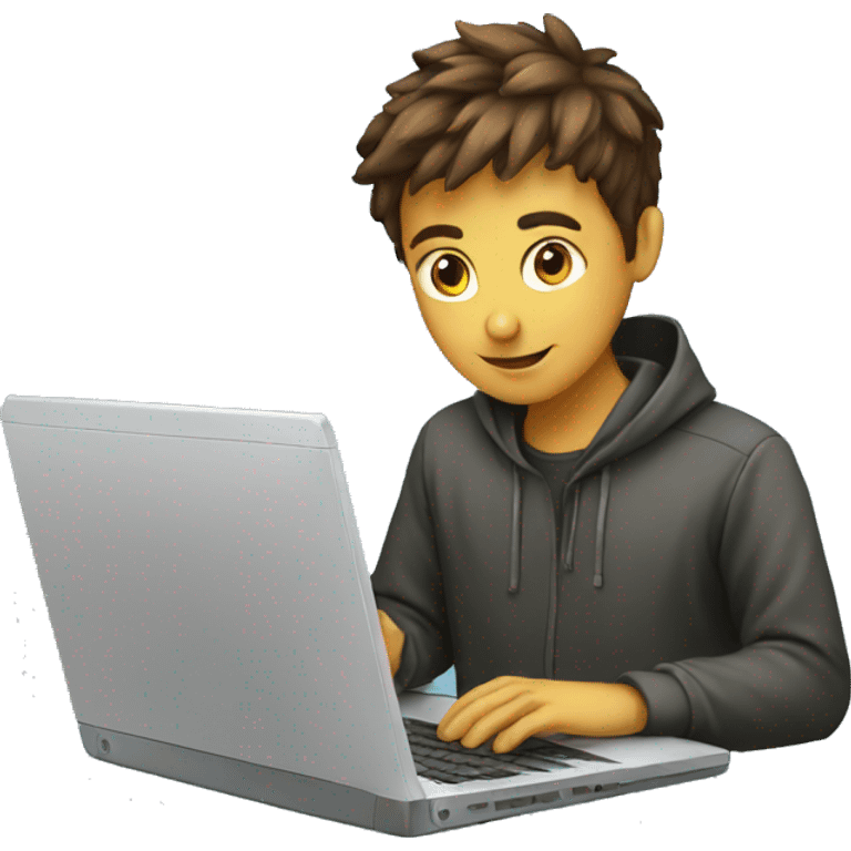 boy coding on laptop emoji