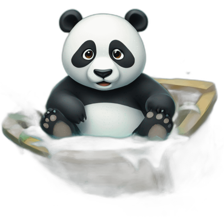 panda floating in sea emoji