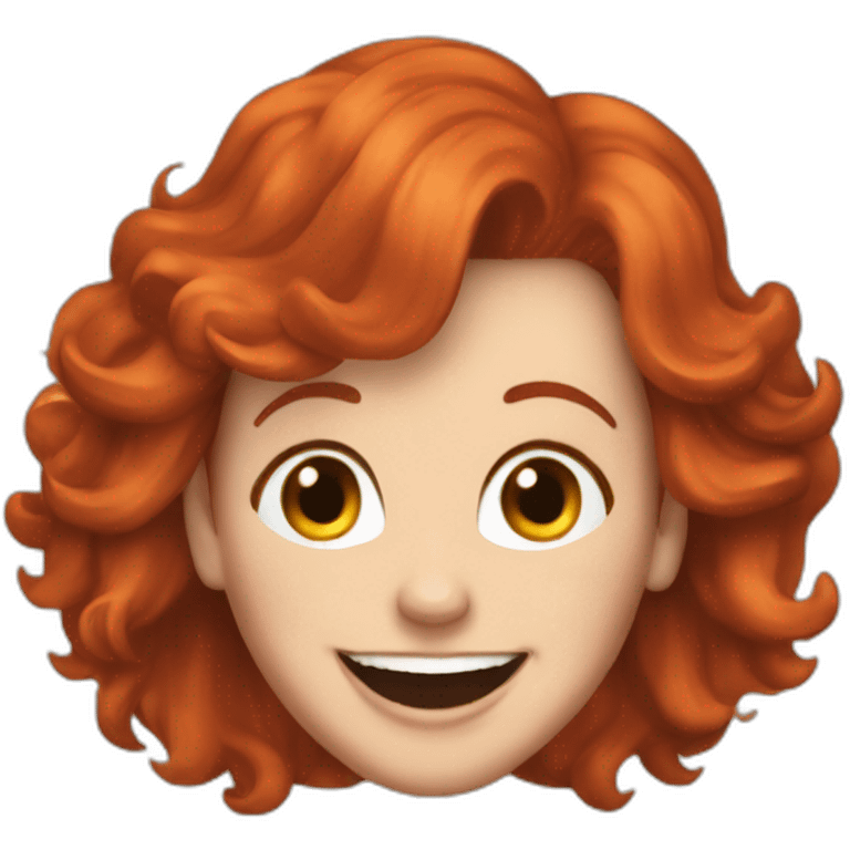 reba mcentire with red hair laughing emoji