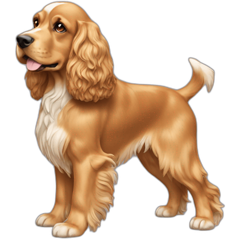 Dog-golden-english-cocker-spaniel-full-body-standing emoji