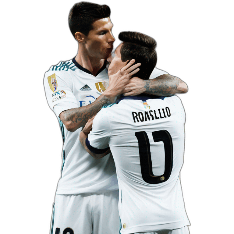 cristiano ronaldo kiss lionel messi real madrid barcelona emoji