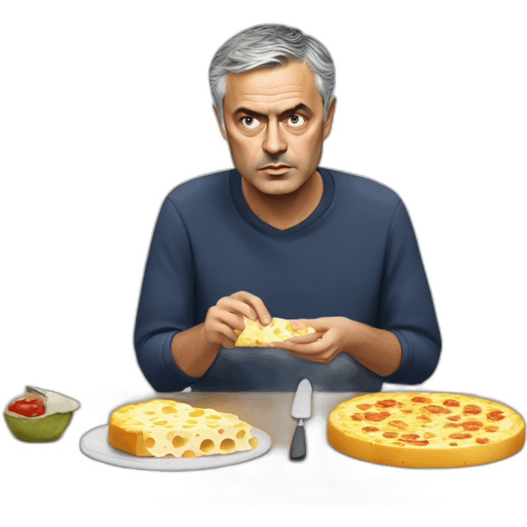 Mourinho qui mange du fromage grillé emoji