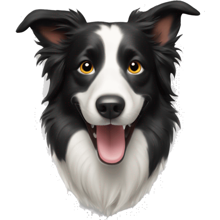 Border collie dog happy emoji