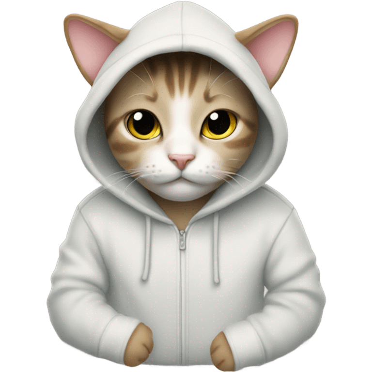 Cat wearing a hoodie emoji