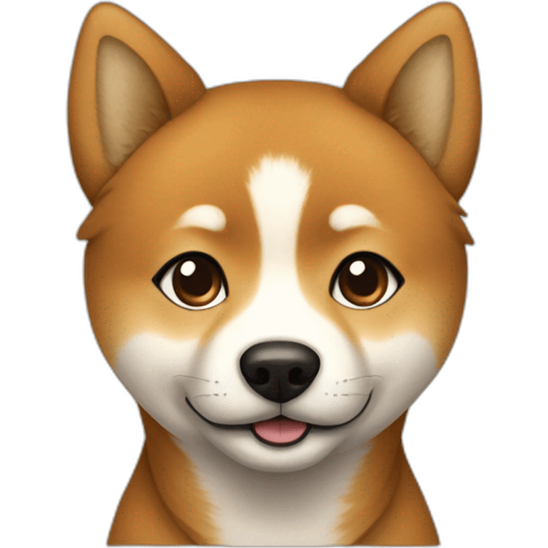 Cute Shiba-dog Accompanied by a middle age woman with brown and curly hair emoji