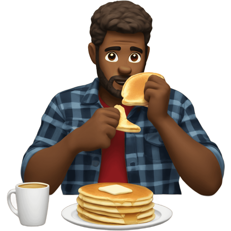 Lumberjack eating pancakes at Dennys  emoji