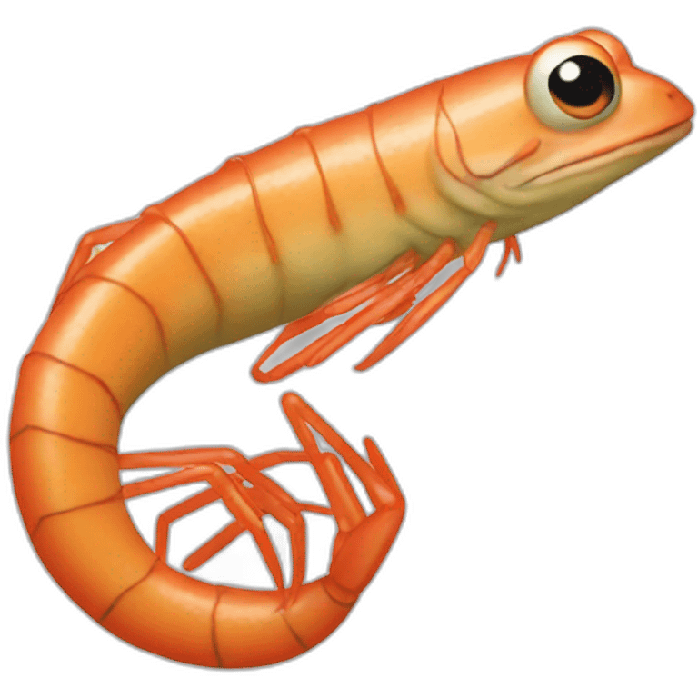 pepe the frog as a shrimp emoji