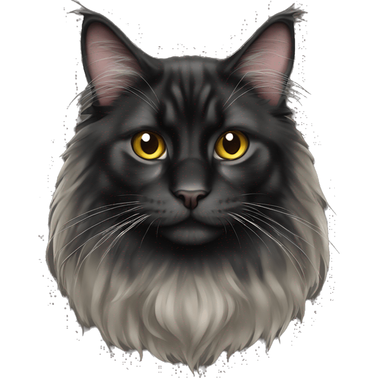 Black Maine coon cat  emoji