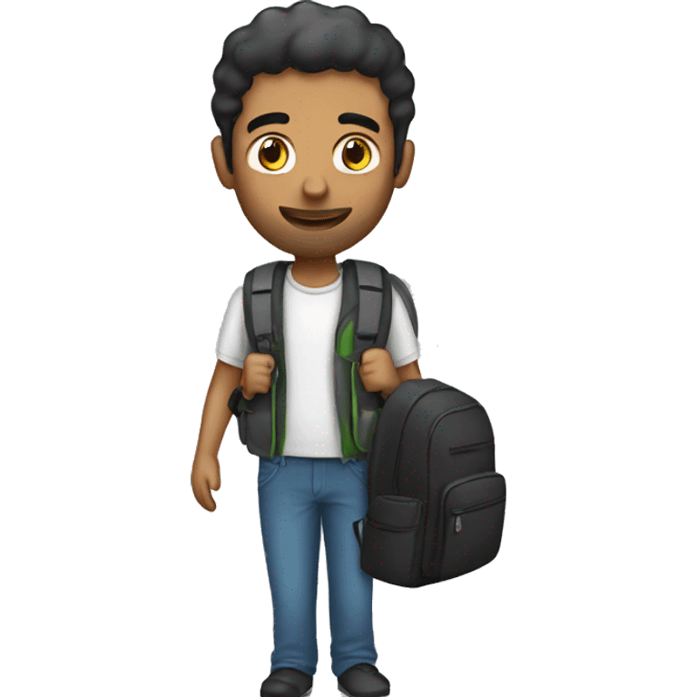 Arabic guy holding a backpack emoji