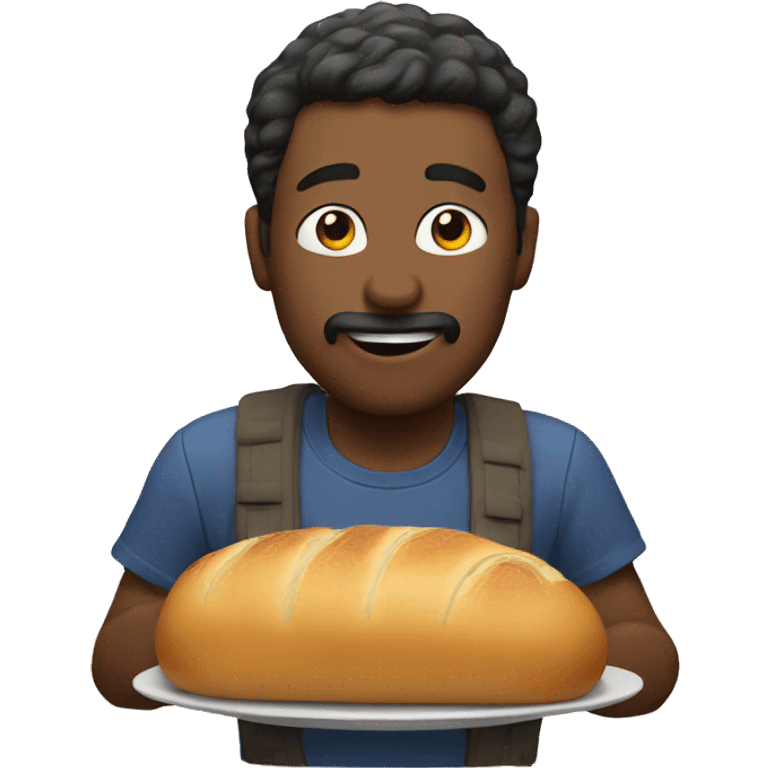 man eating bread emoji