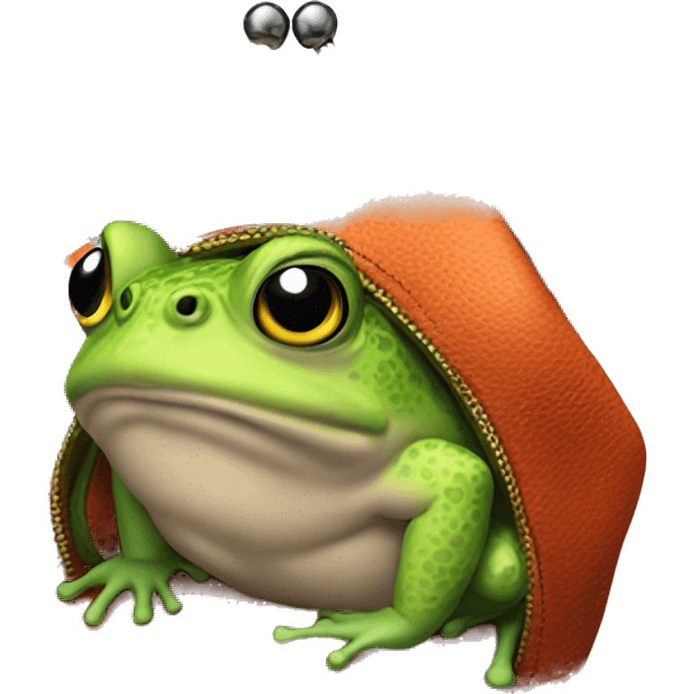 toad peeking out of a coin purse emoji