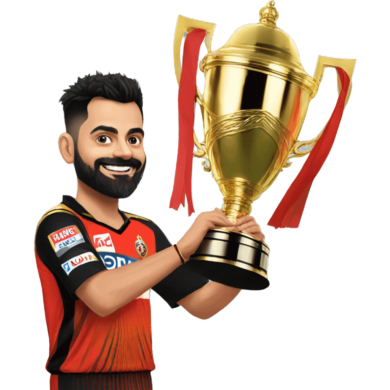 viral kohli with ipl trophy for rcb emoji