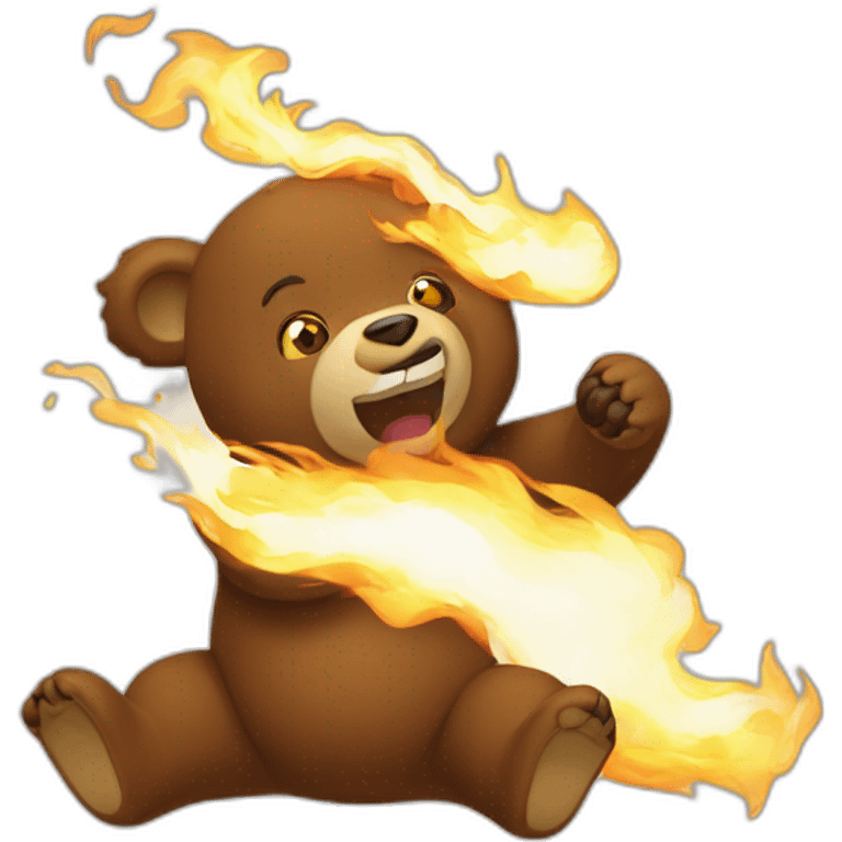 Un ours qui crache du feu emoji