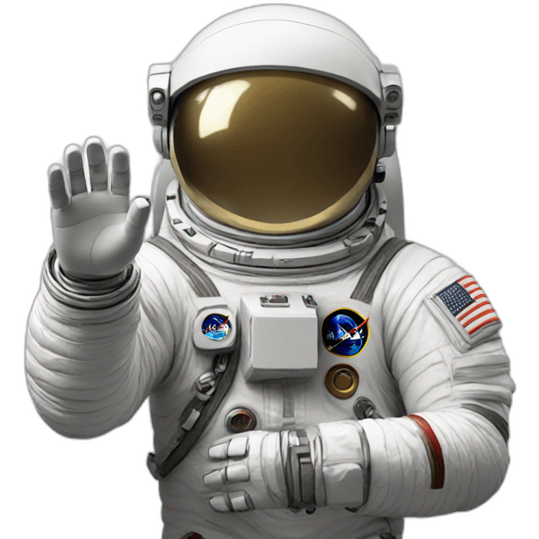 Astronaut hand up emoji