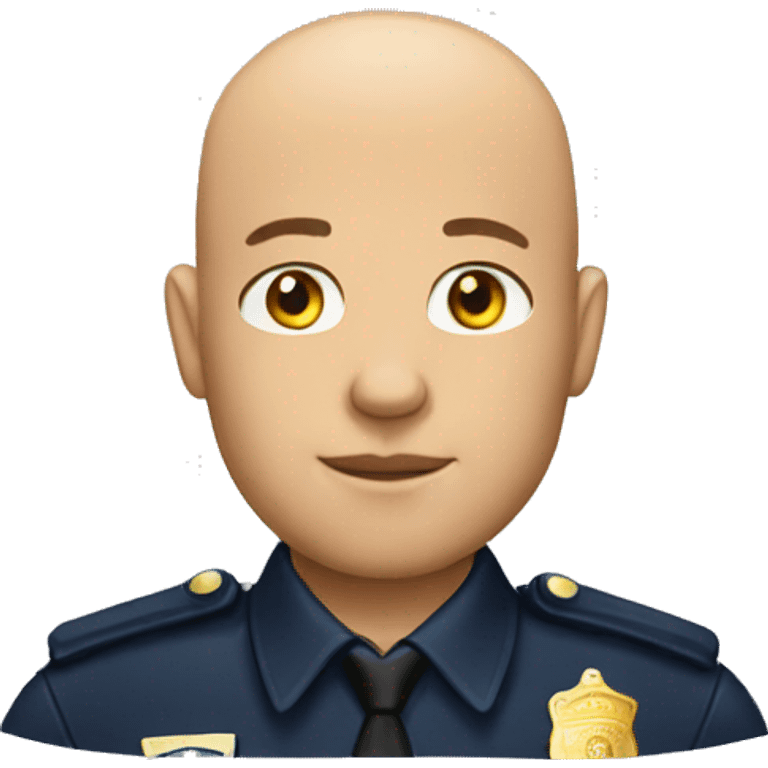 Bald man with light beard in police uniform  emoji