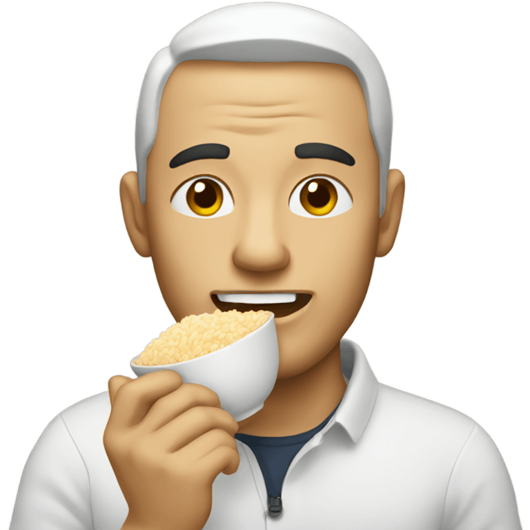 Man eating rice emoji