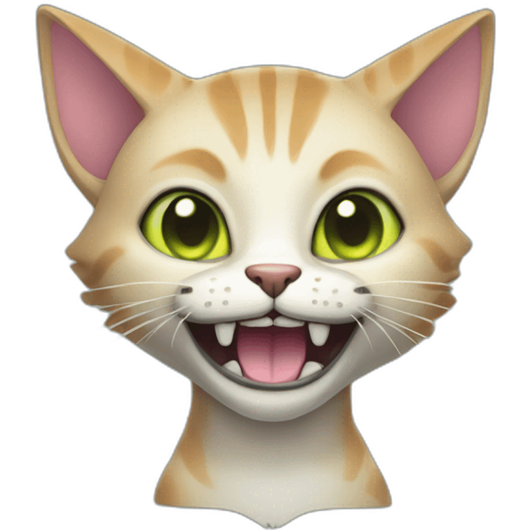 Alien cat with huge canines emoji