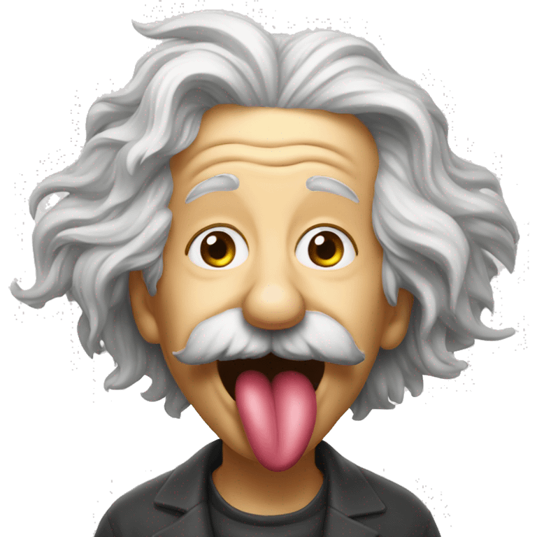 Albert Einstein tongue emoji