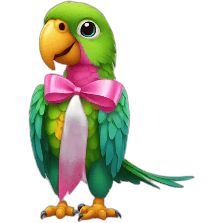 Parrot with pink ribbon  emoji