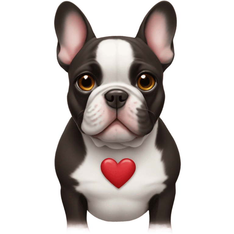 French bulldog in a heart emoji