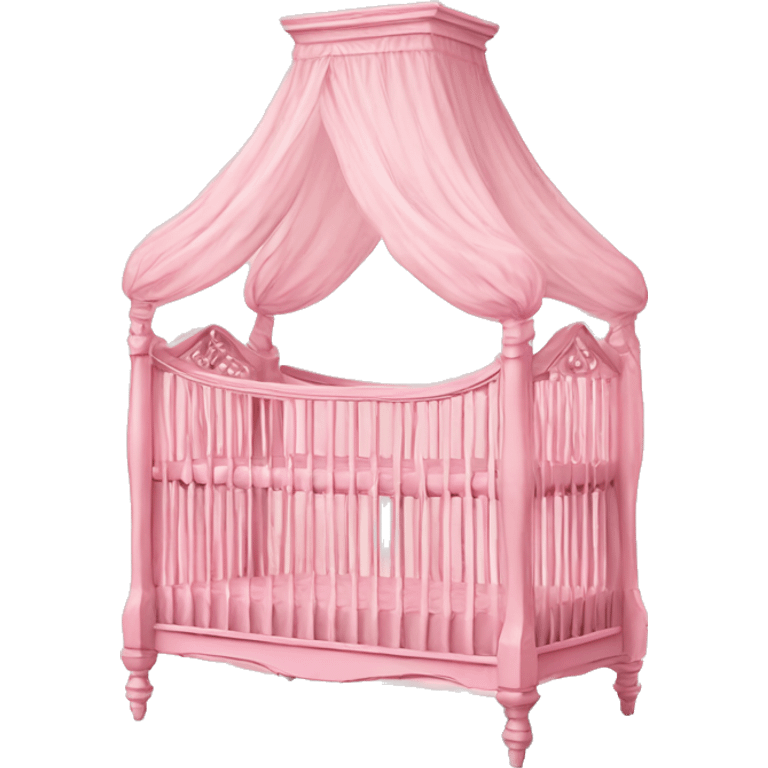 pink antique canopy crib emoji