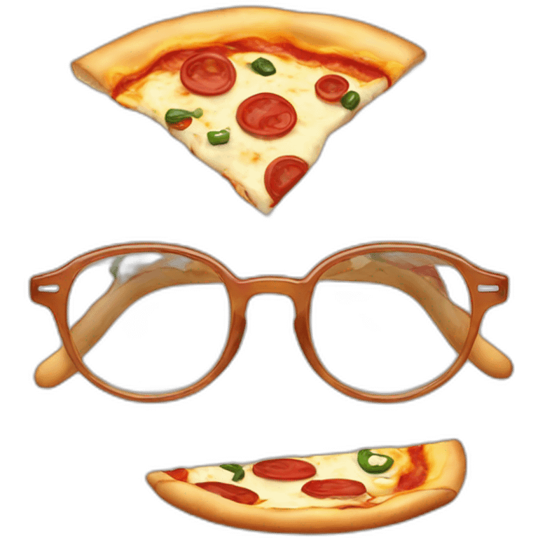 A pizza made with glasses emoji