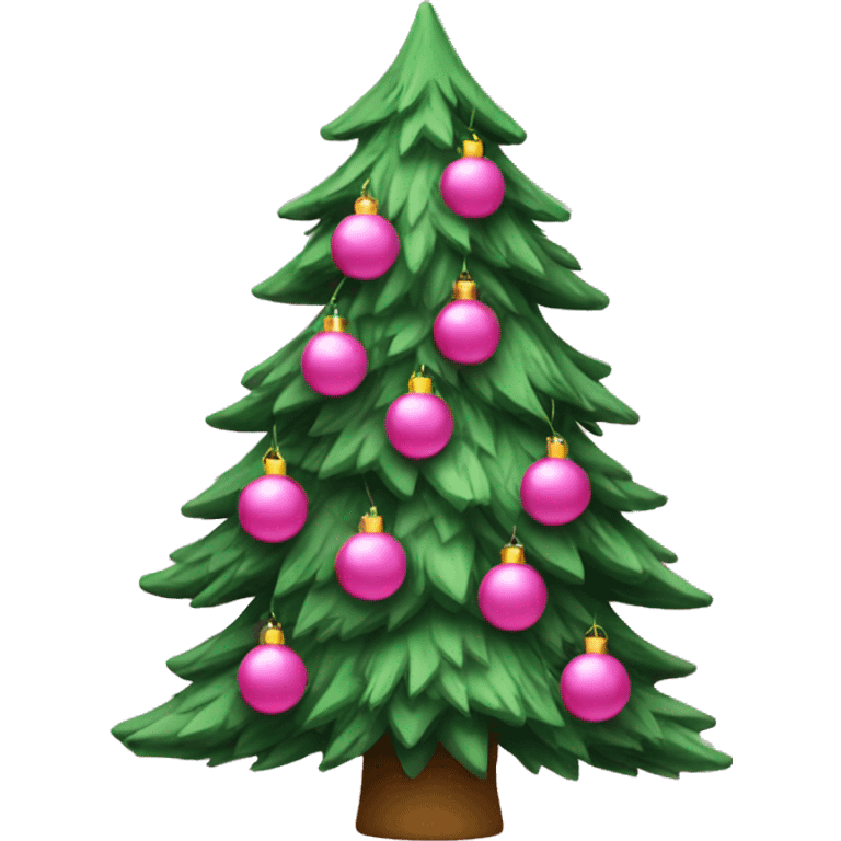 christmas tree with pink decorations  emoji