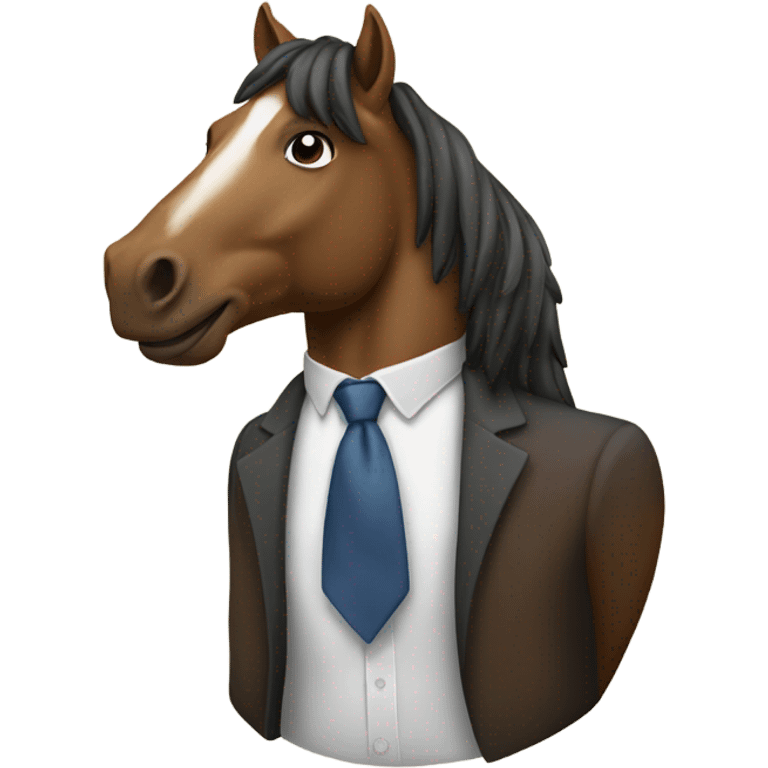 A horse wearing a tie emoji