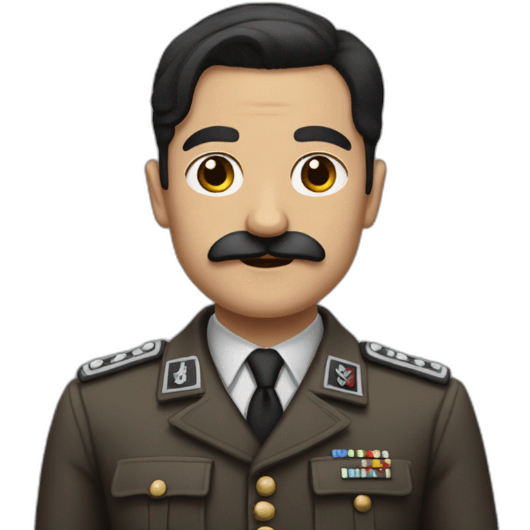 nazi leader with black hair and normal skin tone and squared mustache emoji