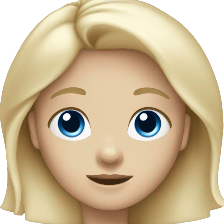 Blonde girl with blue eyes waving emoji