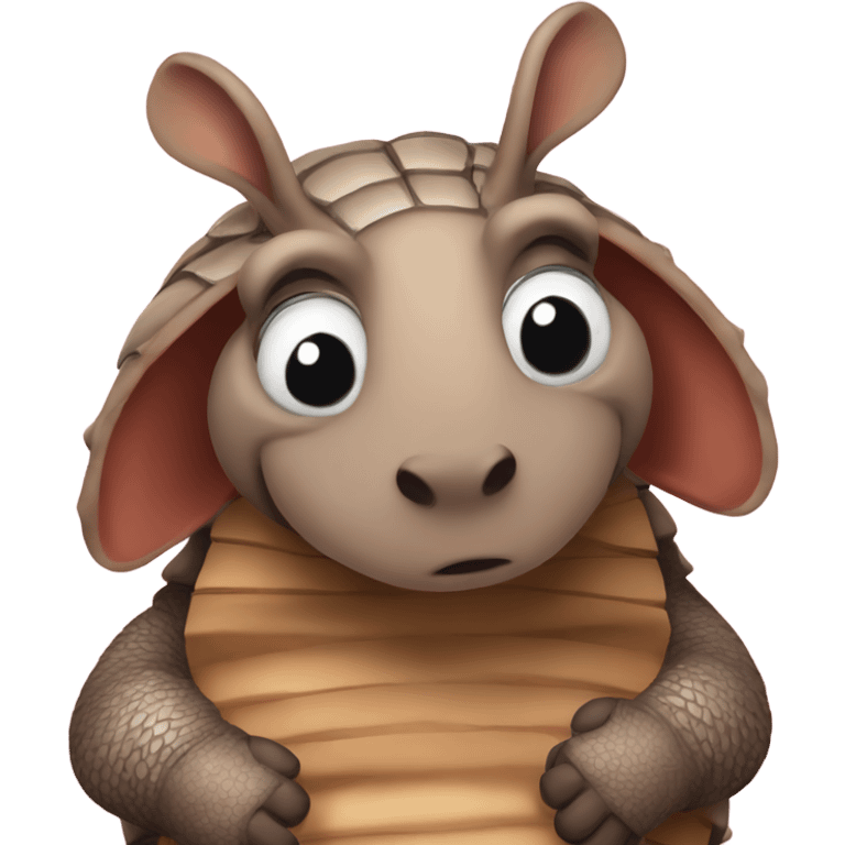 An armadillo saying I miss you with a hug emoji