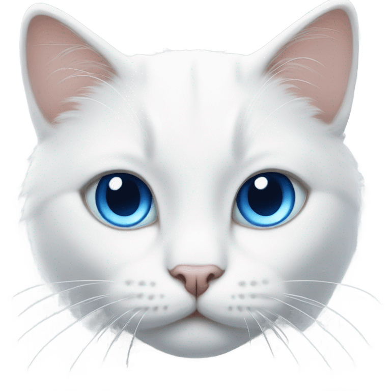 White cat with Blue eyes  emoji