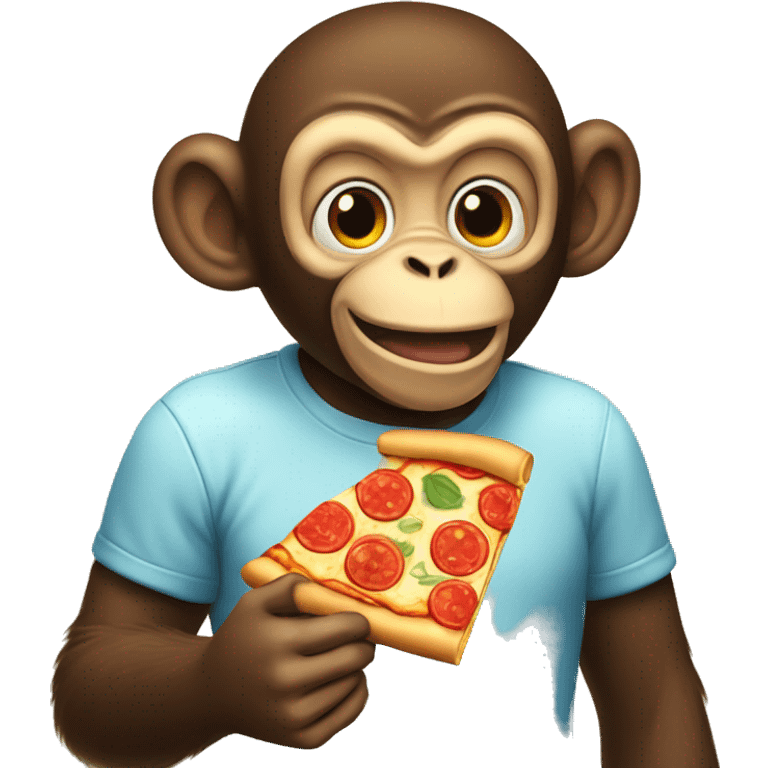 Monkey eating pizza emoji