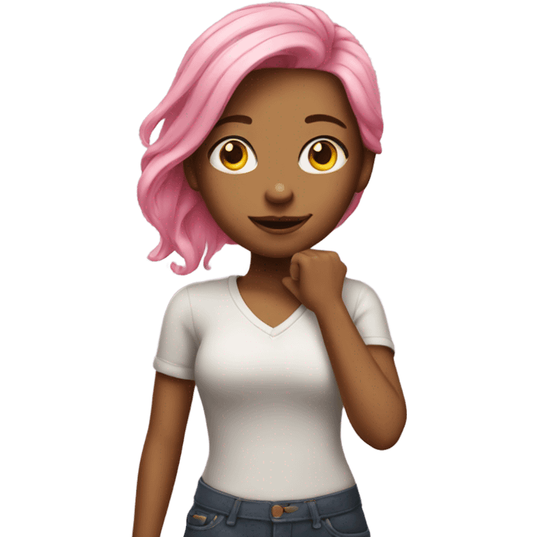 Girl with pink hair emoji