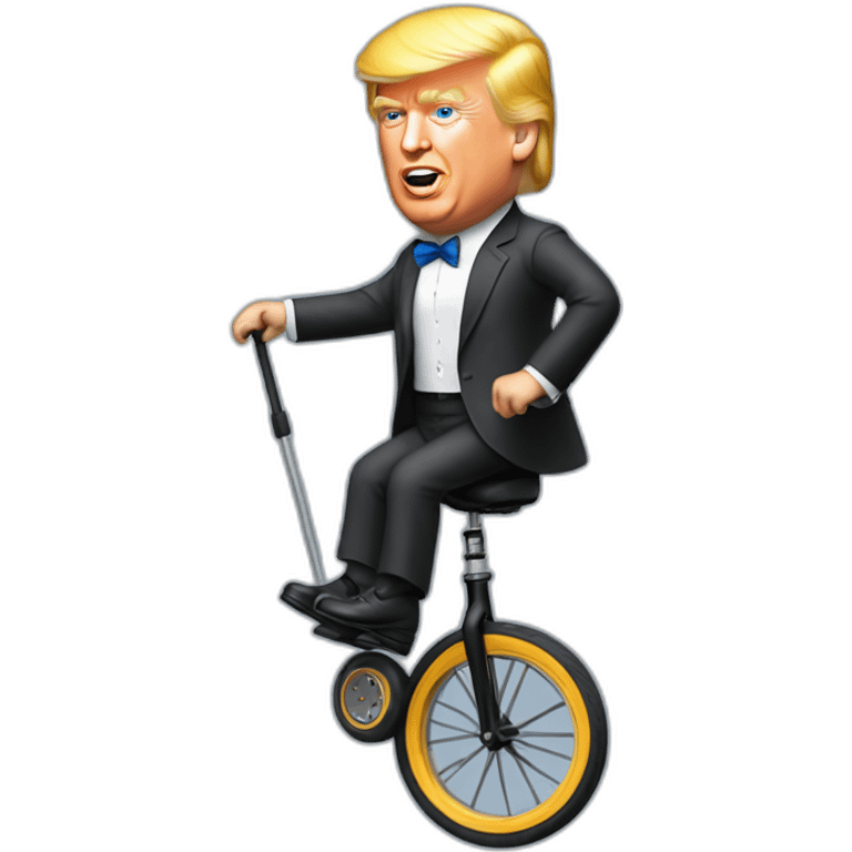 donald trump on a tiny unicycle emoji