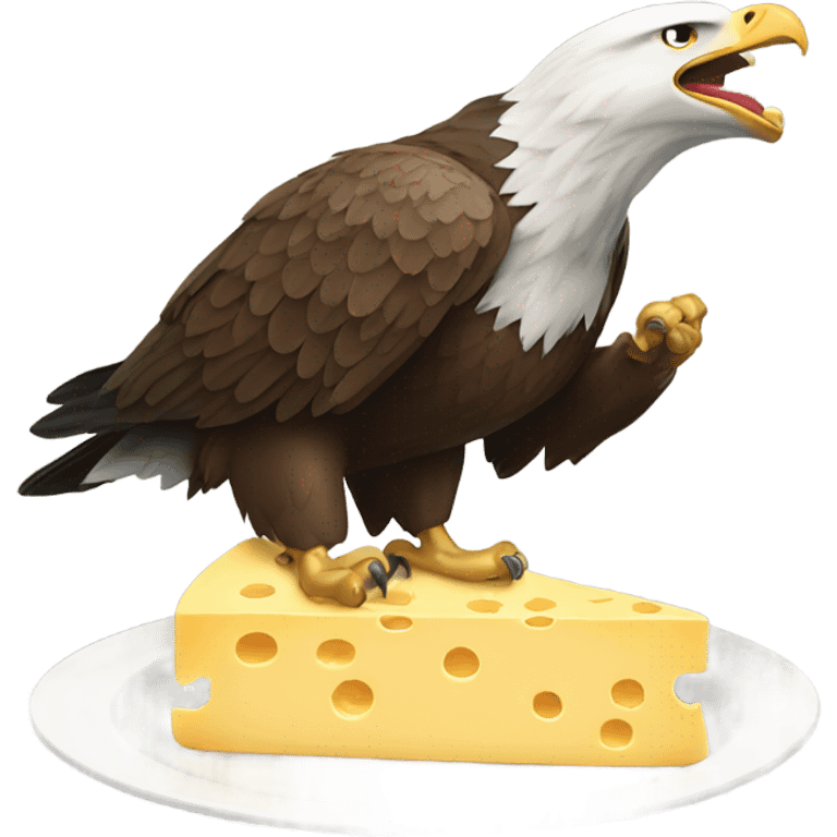 Eagle eating cheese emoji