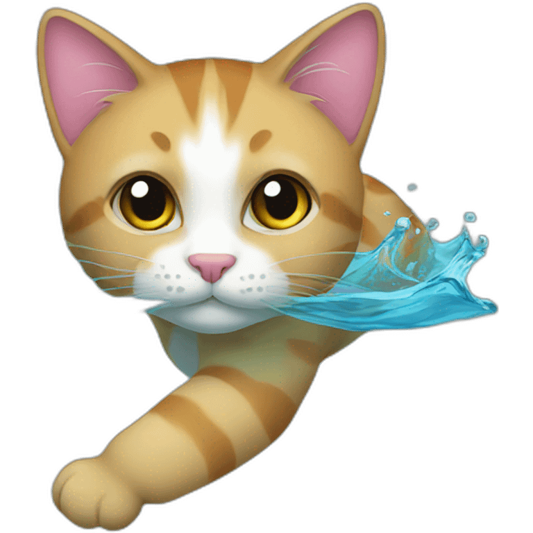 a cat swimming emoji