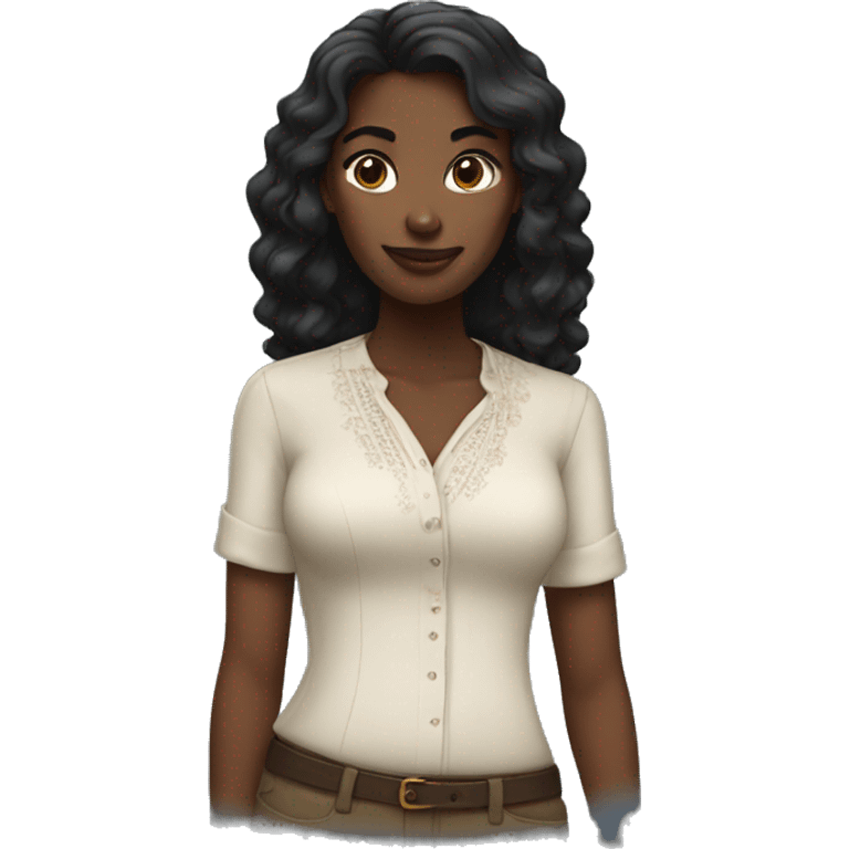 Black women in a blouse emoji