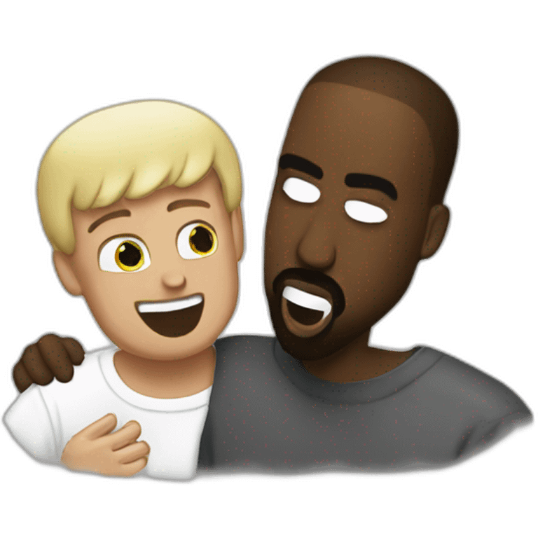 Kanye West being tickled by a klansman nice emoji