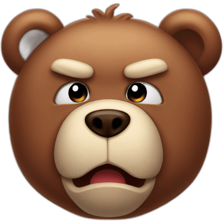 really angry cute cuddly bear toy emoji